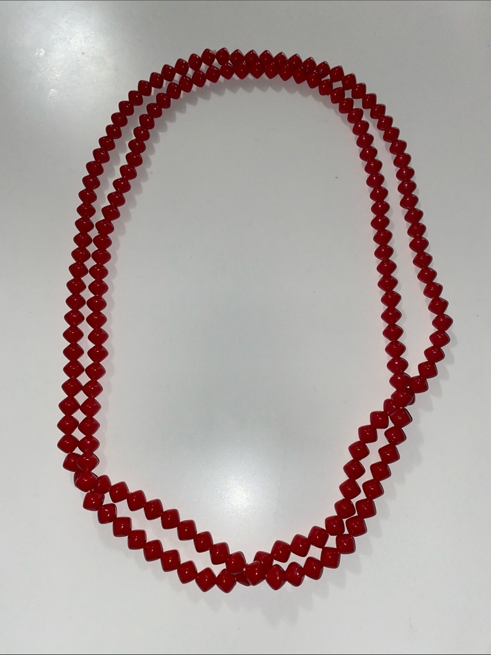 Red Beaded Double-Strand Necklace